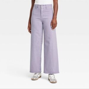 Lavender, High Waisted Wide Leg Jeans